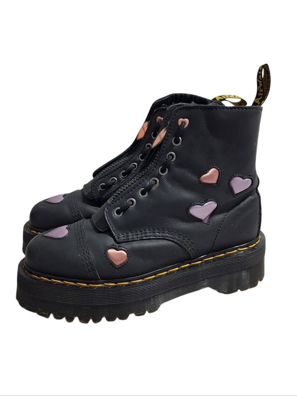 Dr. Martens Sinclair Heart Platform Boots Women Size 8 Women Grunge Rock Chunky